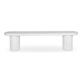 Eris White Outdoor Dining Bench - Ornate Home