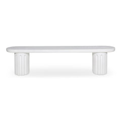 Eris White Outdoor Dining Bench - Ornate Home