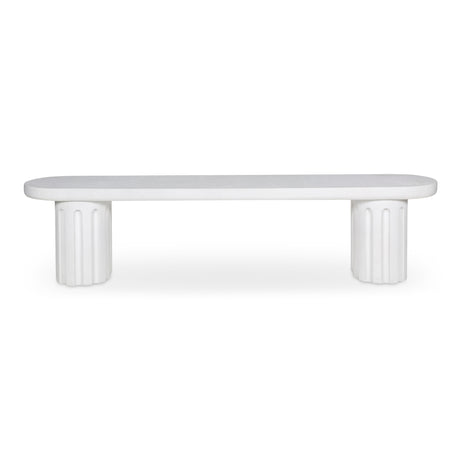 Eris White Outdoor Dining Bench - Ornate Home