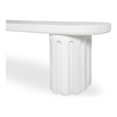 Eris White Outdoor Dining Bench - Ornate Home