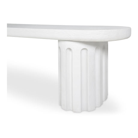Eris White Outdoor Dining Bench - Ornate Home