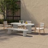Eris White Outdoor Dining Bench - Ornate Home