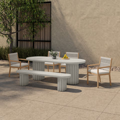 Eris White Outdoor Dining Table - Ornate Home