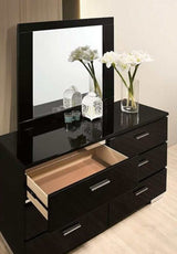 Erlach Black & Chrome 4pc Queen Bedroom Set - Ornate Home