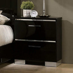 Erlach Black & Chrome 5pc Queen Bedroom Set - Ornate Home