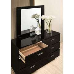 Erlach Black & Chrome 5pc Queen Bedroom Set - Ornate Home