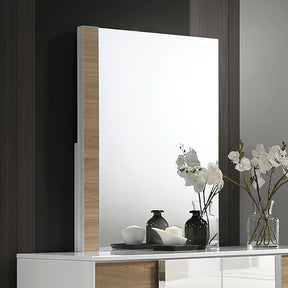 Erlangen White/Natural Mirror - Ornate Home