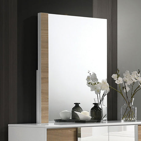 Erlangen White/Natural Mirror - Ornate Home