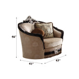 Ernestine Chair with 2 Pillows in Tan and Black - Ornate Home