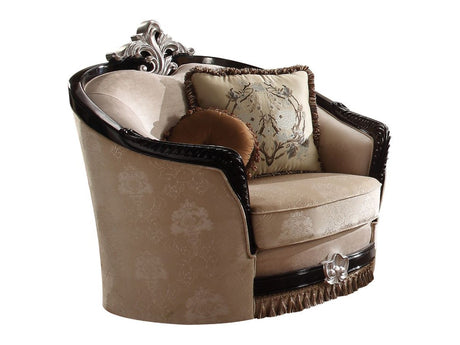 Ernestine Chair with 2 Pillows in Tan and Black - Ornate Home