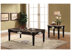 Ernestine End Table in Marble/Black - Ornate Home