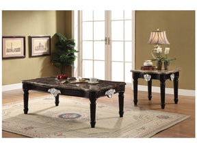 Ernestine End Table in Marble/Black - Ornate Home