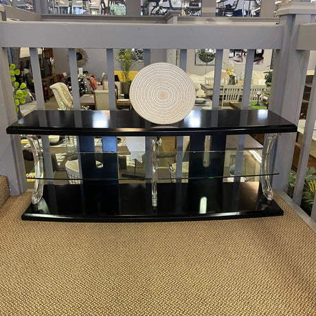 Ernst Black & Clear 60" TV Console w/ LED lights - Ornate Home