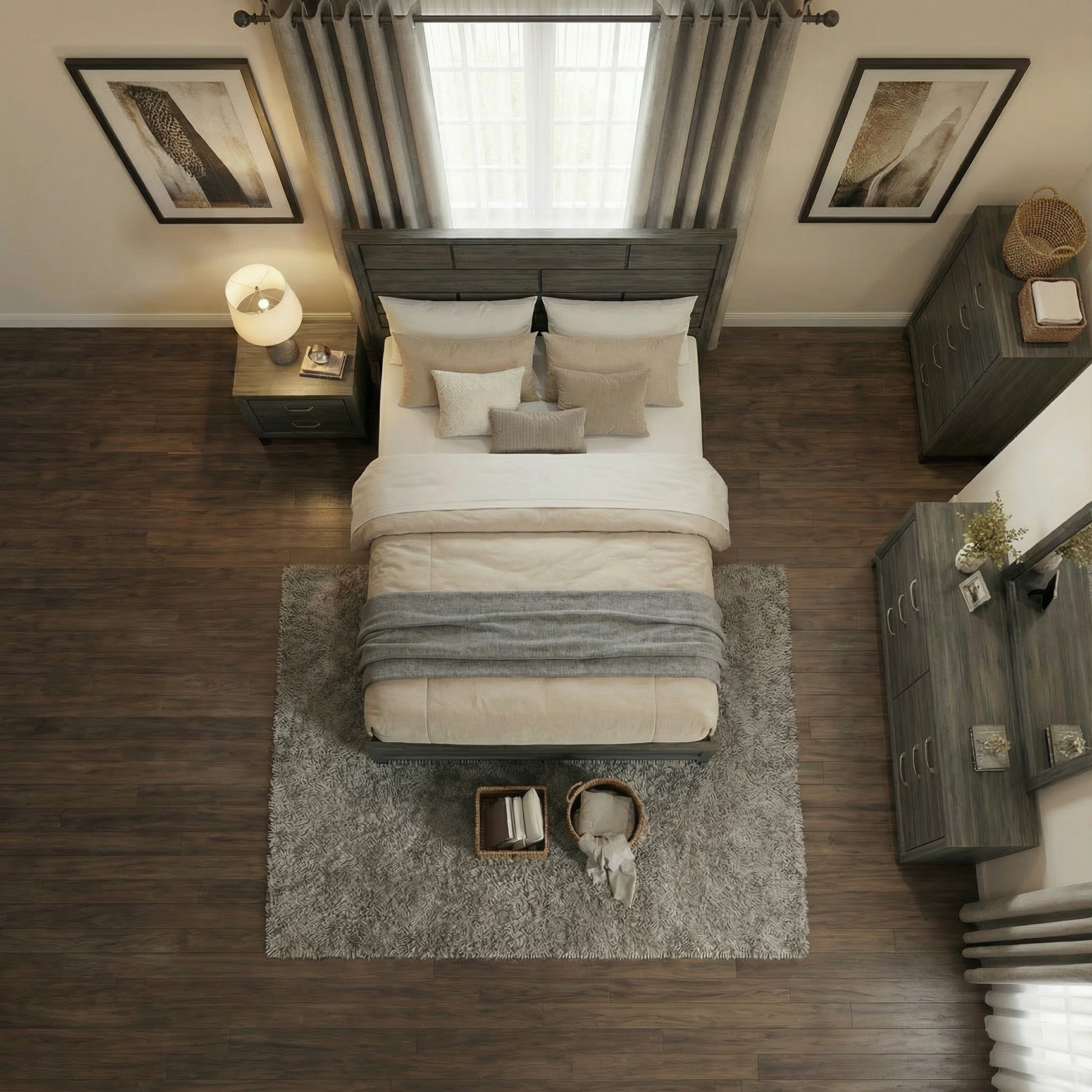 Errico Gray 4 Pc. Queen Bedroom Set - Ornate Home