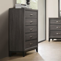 Errico Gray 5 Pc. Queen Bedroom Set w/ Chest - Ornate Home