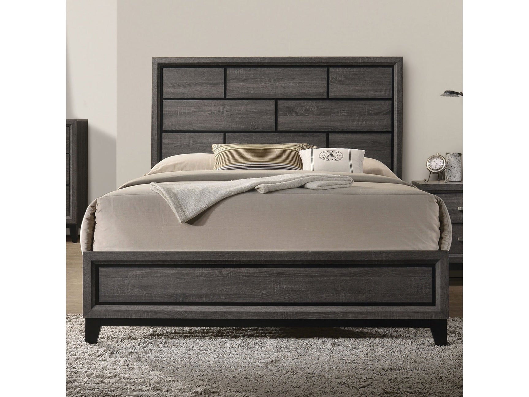 Errico Gray Full Bed - Ornate Home