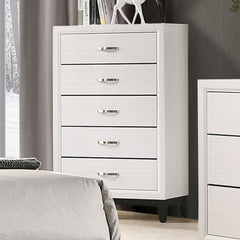 Errico White 5 Pc. Queen Bedroom Set w/ 2NS - Ornate Home