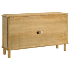 Ervine Natural 3-Door Rope Panel Sideboard Accent Storage Cabinet - Ornate Home