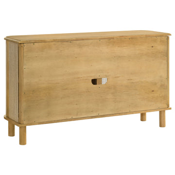 Ervine Natural 3-Door Rope Panel Sideboard Accent Storage Cabinet - Ornate Home