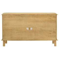 Ervine Natural 3-Door Rope Panel Sideboard Accent Storage Cabinet - Ornate Home