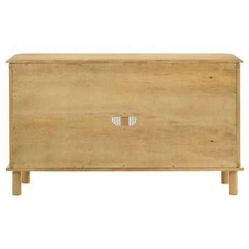 Ervine Natural 3-Door Rope Panel Sideboard Accent Storage Cabinet - Ornate Home