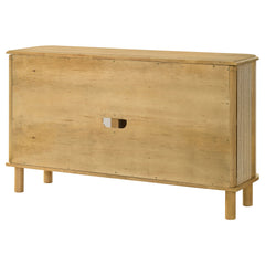 Ervine Natural 3-Door Rope Panel Sideboard Accent Storage Cabinet - Ornate Home