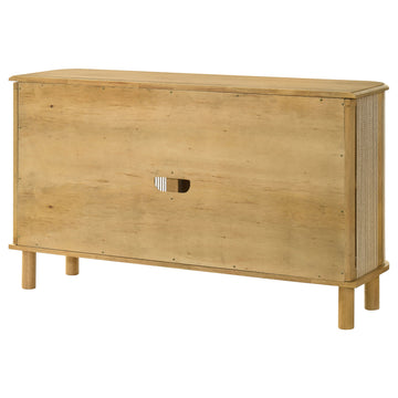 Ervine Natural 3-Door Rope Panel Sideboard Accent Storage Cabinet - Ornate Home