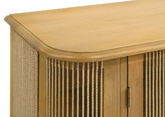 Ervine Natural 3-Door Rope Panel Sideboard Accent Storage Cabinet - Ornate Home