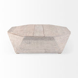 Esagono Natural Octagonal Reclaimed Wood Coffee Table with Storage - Ornate Home