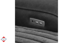 Escalante Two-Tone Grey Fabric & Leatherette Power Reclining Loveseat - Ornate Home
