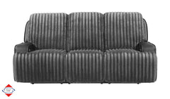 Escalante Two-Tone Grey Fabric & Leatherette Power Reclining Sofa with Drop-Down Table - Ornate Home