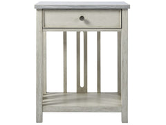 Escape Sandbar Bedside Table w/ Stone Top - Ornate Home