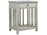 Escape Sandbar Bedside Table w/ Stone Top - Ornate Home
