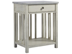 Escape Sandbar Bedside Table w/ Stone Top - Ornate Home