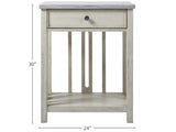 Escape Sandbar Bedside Table w/ Stone Top - Ornate Home