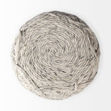 Esfera Beige Chevron Woven Round Pouf - Ornate Home