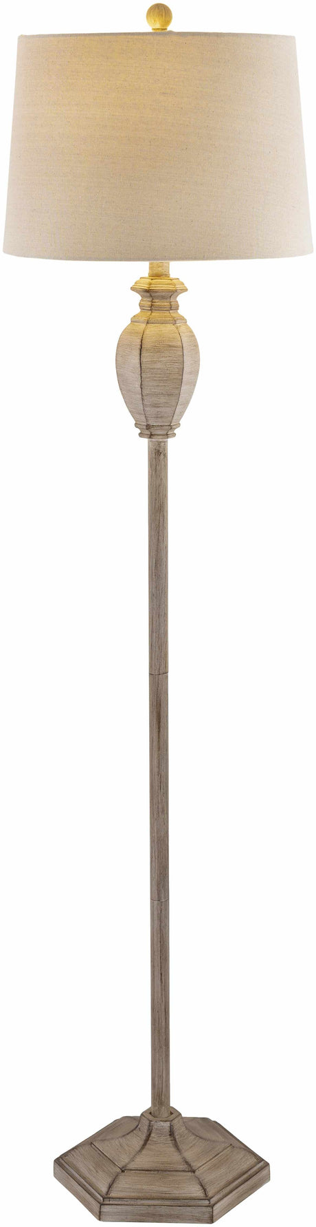 Esmeralda Resin Gray & Beige Floor Lamp - Ornate Home