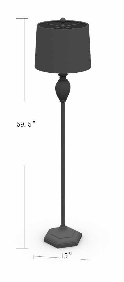 Esmeralda Resin Gray & Beige Floor Lamp - Ornate Home