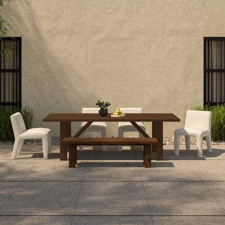 Esmond Brown Outdoor Dining Bench - Ornate Home