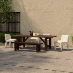Esmond Brown Outdoor Dining Bench - Ornate Home