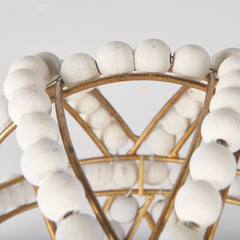 Espanlade White Small Wooden Beaded Orb - Ornate Home