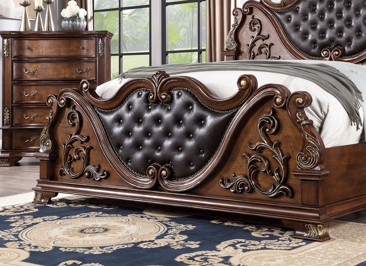Esparanza Brown Cherry 4 Pc. Queen Bedroom Set - Ornate Home