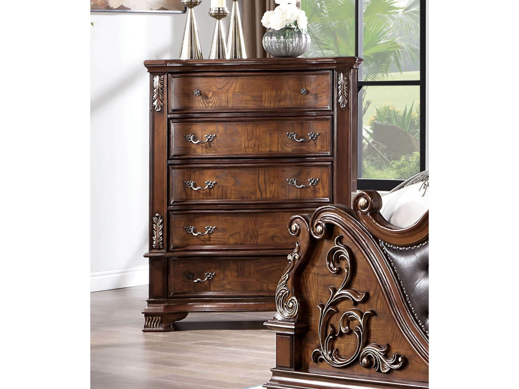 Esparanza Brown Cherry Chest - Ornate Home