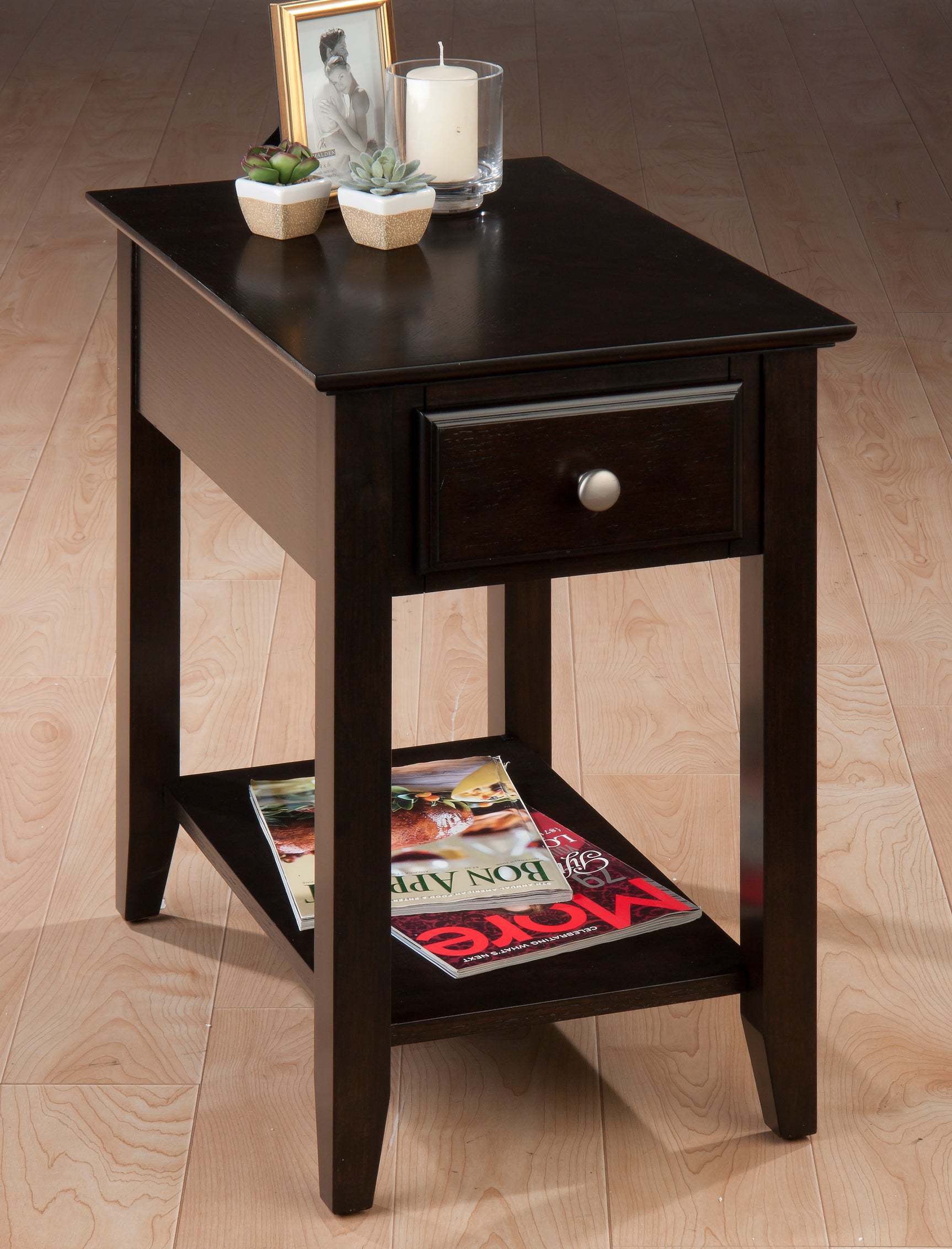 Espresso Espresso Chairside Table - Ornate Home
