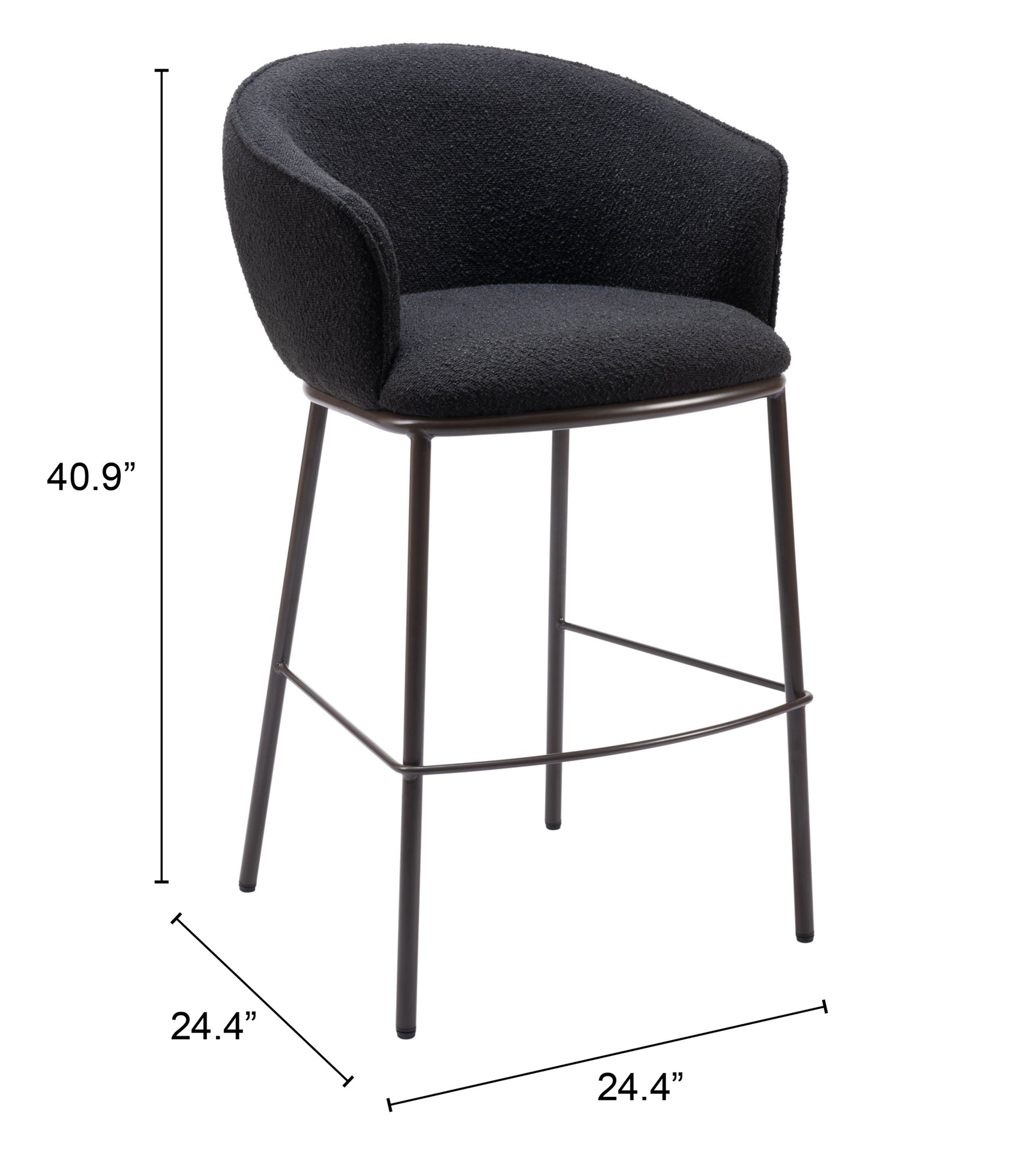 Essen Black & Bronze Barstool - Ornate Home
