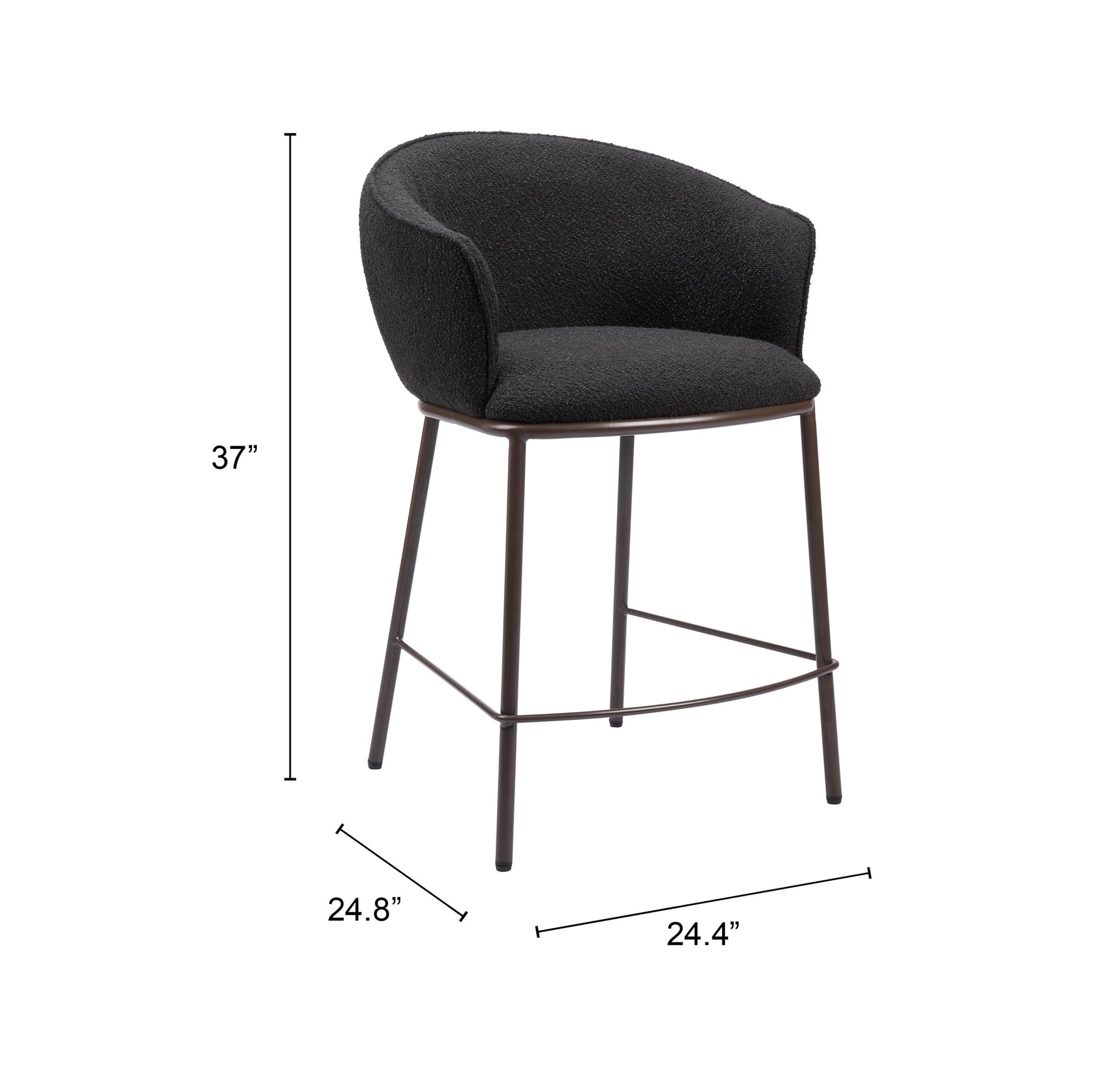 Essen Black & Bronze Counter Stool - Ornate Home