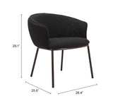 Essen Black & Bronze Dining Chair - Ornate Home