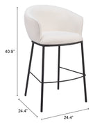 Essen Ivory Barstool - Ornate Home