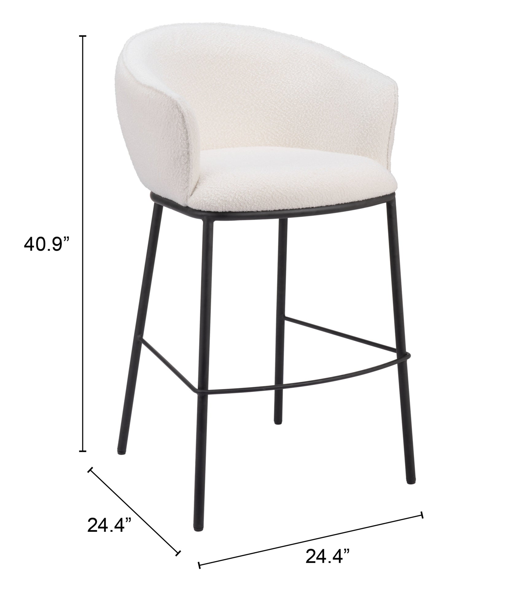 Essen Ivory Barstool - Ornate Home