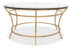 Essential Forms Clear/Antique Gold Round Coffee Table - Ornate Home